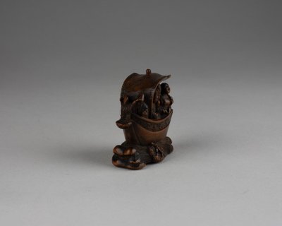 Netsuke - Shichifukujin Takarabune, Barca degli Dei della Felicità. Edo Giappone
