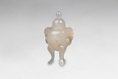 Miniature Agate Covered Perfume Burner. China