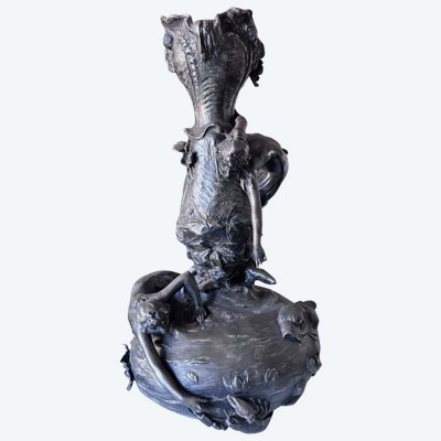 Ignaz MANSCH ( 1867-1925 ) Important (60cm) Art Nouveau Vase with Mermaid Design
