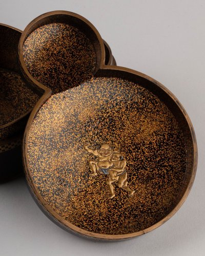 Kobako - Double Gourd With Sleeping Hotei. Japan Edo 17th Century