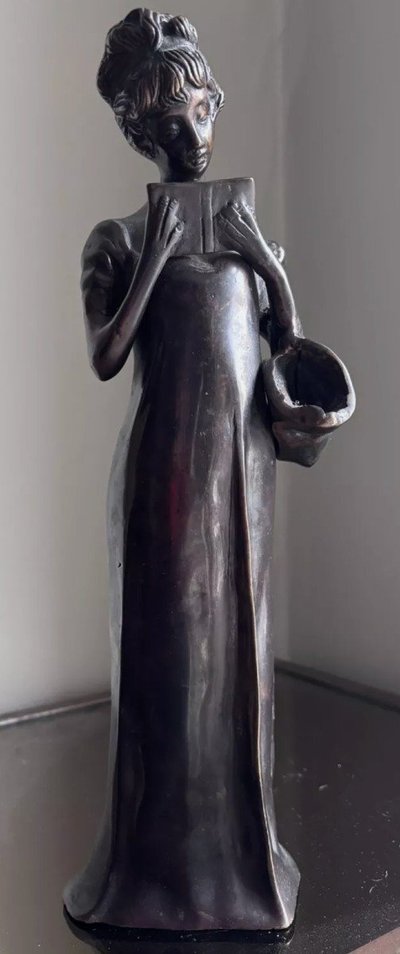 Georges VAN DER STRAETEN (1856-1928) ( Attributed to ) La Liseuse Brown Patina Bronze Proof