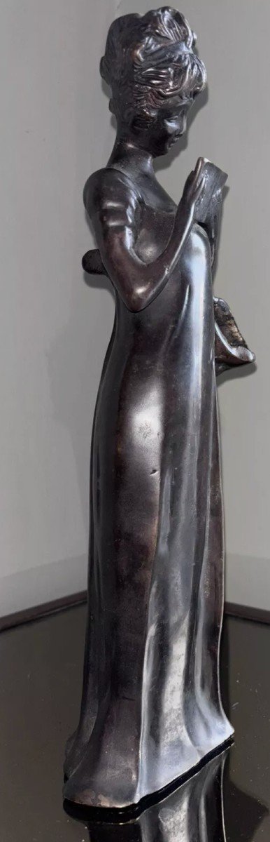 Georges VAN DER STRAETEN (1856-1928) ( Attributed to ) La Liseuse Brown Patina Bronze Proof