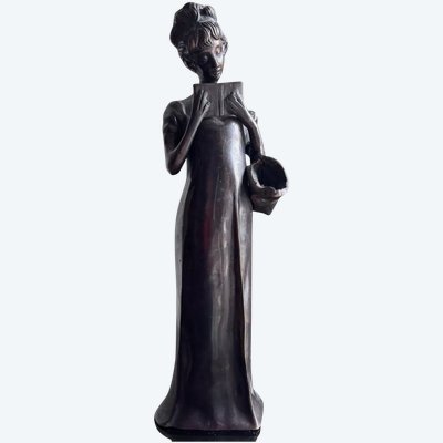 Georges VAN DER STRAETEN (1856-1928) ( Attributed to ) La Liseuse Brown Patina Bronze Proof