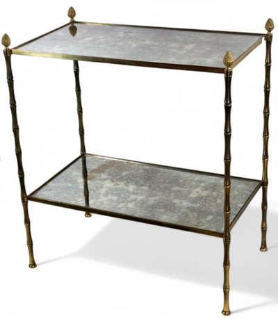 Maison BAGUES Bronze Sideboard And Mirrors, Bamboo And Pine Cone Structure