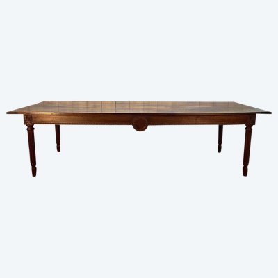 Table de ferme en noyer de style Louis XVI 