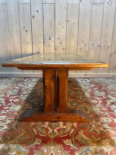 Table basse monastère en chêne parqueté 