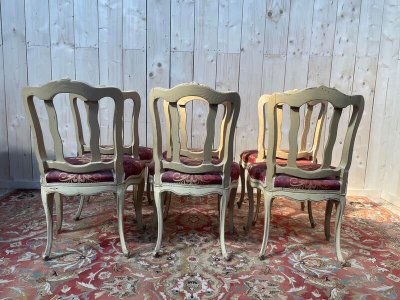 Suite of 6 Venirian chairs era Louis XV