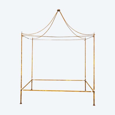 Large Canopy Bed In Antique Steel, Late 18th Early 19th Century