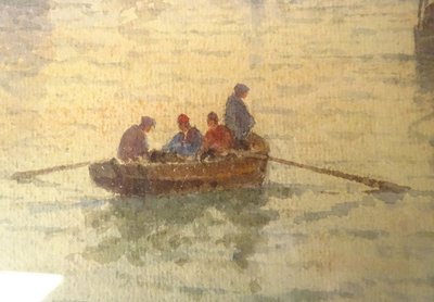 Aquarell Landschaft Marine Louis Timmermans Boote Fischen Concarneau Hafen 19.