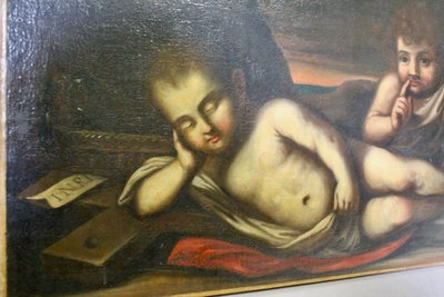 Huile Sur Toile "les Chérubins" école Italienne XVIIème 