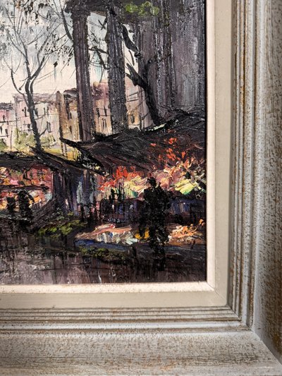 Tableau huile sur toile vue de Paris signé en bas à gauche Yves Gonec XXeme siècle