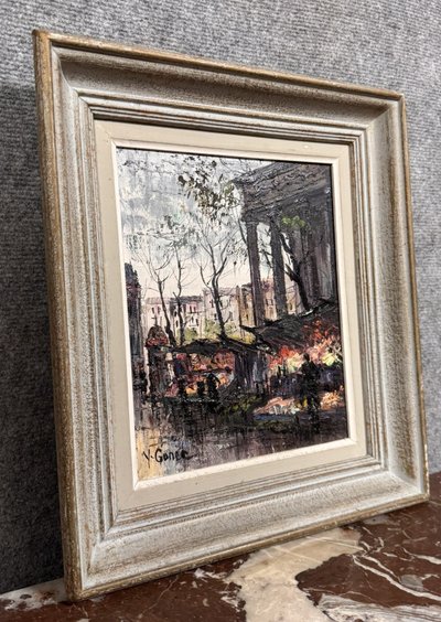 Tableau huile sur toile vue de Paris signé en bas à gauche Yves Gonec XXeme siècle