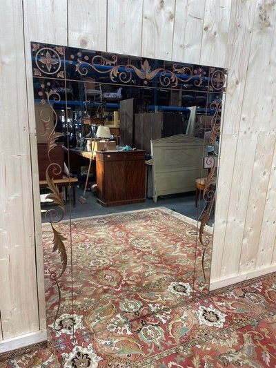 Mirror of Brasserie or Bistror Eglomized 165 cm