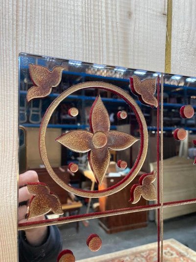 Mirror of Brasserie or Bistror Eglomized 165 cm