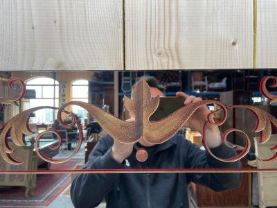 Mirror of Brasserie or Bistror Eglomized 165 cm