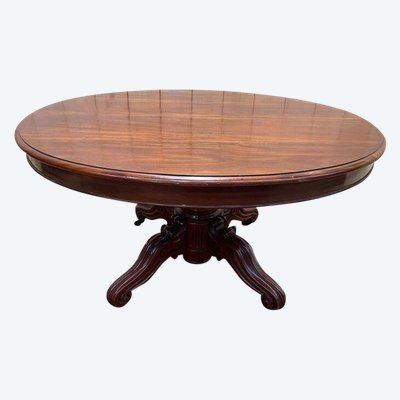 Table à manger ovale en acajou Napoléon III