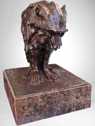 Guido Righetti Babbuino in bronzo con hamadryas (Modello 1917 circa)