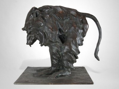  Guido Righetti Babbuino in bronzo con hamadryas (Modello 1917 circa)