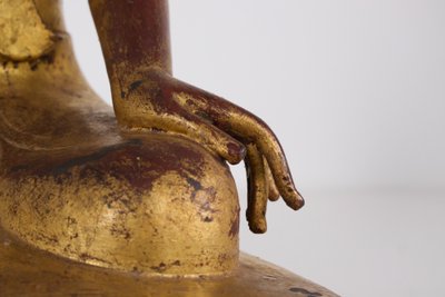 Burmese adoring monk in gilt bronze