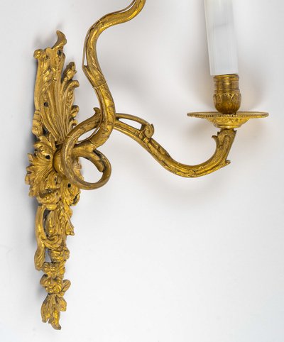 Paire d'Appliques Asymétriques en Bronze Doré, Époque Régence (1715-1723)
