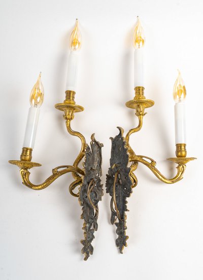 Paire d'Appliques Asymétriques en Bronze Doré, Époque Régence (1715-1723)