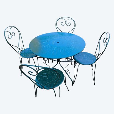 Garden furniture set 4 chairs 1 table year 70