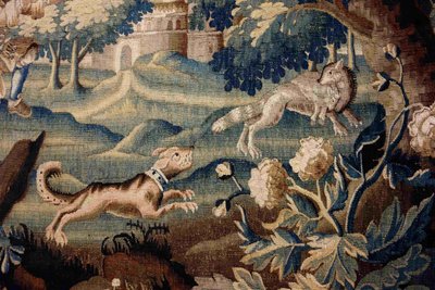 Large Aubusson tapestry "The Fox Hunt", early 18th century