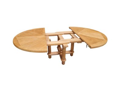 Very Large Round Table in Light Oak, Guillerme Et Chambron