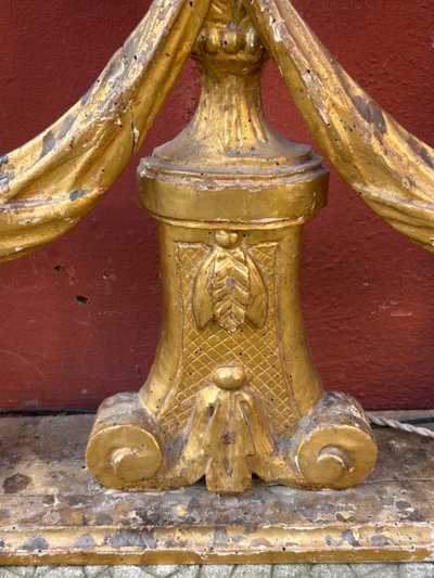 Pair Of Gilded Wooden Three-Light Sconce Picks 18th Century