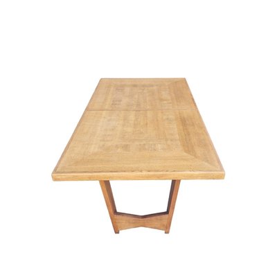 Vintage Golden Oak Dining Table, Guillerme & Chambron