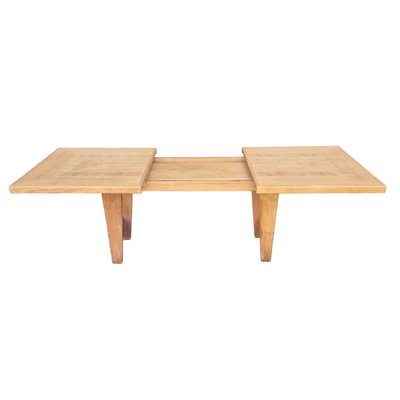 Vintage Golden Oak Dining Table, Guillerme & Chambron