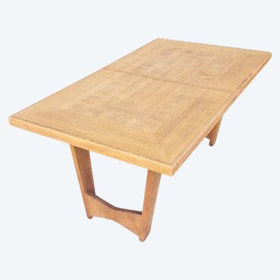 Vintage Golden Oak Dining Table, Guillerme & Chambron