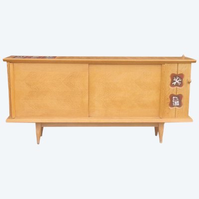 Vintage Sideboard in Light Oak, Guillerme and Chambron