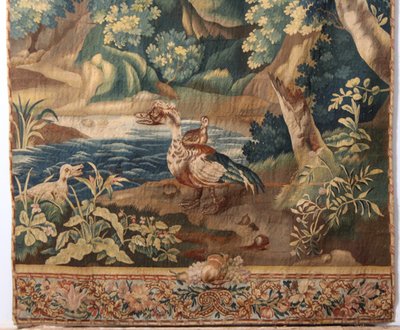 Fine verdure, tapisserie du XVIIIème siècle, atelier flamand