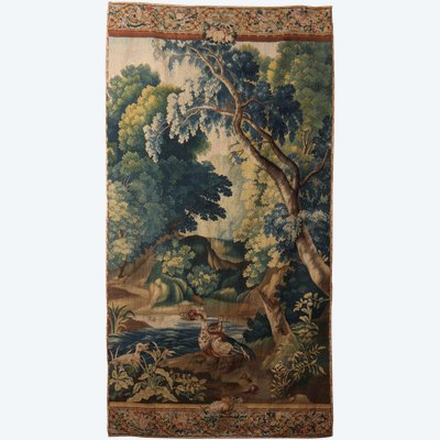 Fine verdure, tapisserie du XVIIIème siècle, atelier flamand