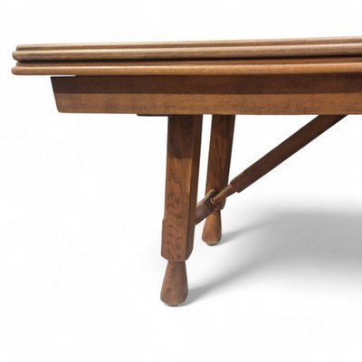 Table de salle à manger brutaliste  XXL en chêne, Guillerme et Chambron