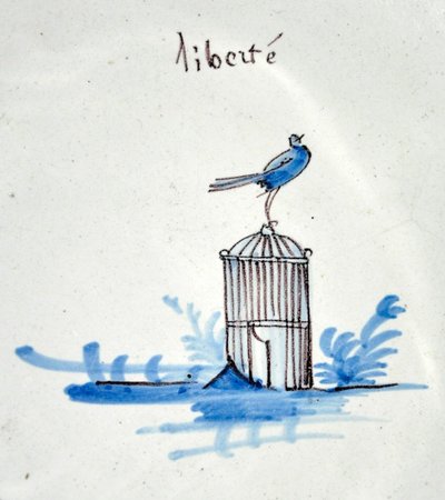 Coupe en faïence de Nevers à décor révolutionnaire, XVIIIe siècle