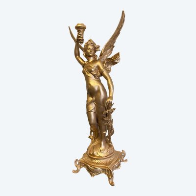 Large regule sculpture "La Victoire" signed Hippolyte Moreau