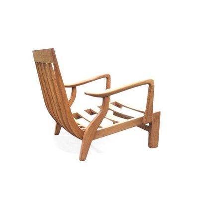 Lounge armchair in light oak, Guillerme and Chambron