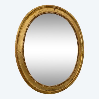 19th century gilded wood mirror - Louis XVI style - 46cm x 54cm