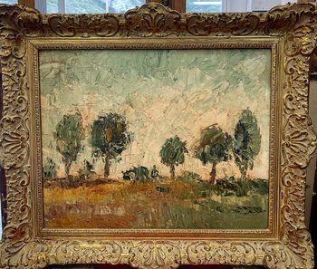 BÖHM Lipót, Peintre Hongrois, Budapest  (1916-1995). Paysage, huile sur isorel.