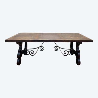 Spanish table in solid oak tray