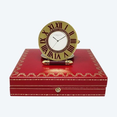 1990er Jahre Wunderschöne Cartier Wecker Pendulette. Hergestellt in Frankreich.