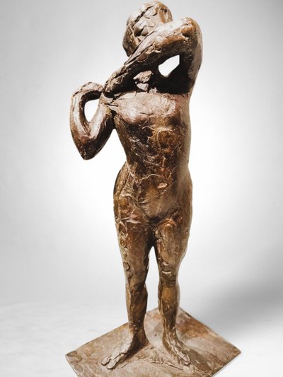 Dancer stapling the epaulette to her bodice - Edgar Degas, Valsuani cast, 1998