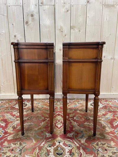 Pair of bedside tables in cherry louis XVI style