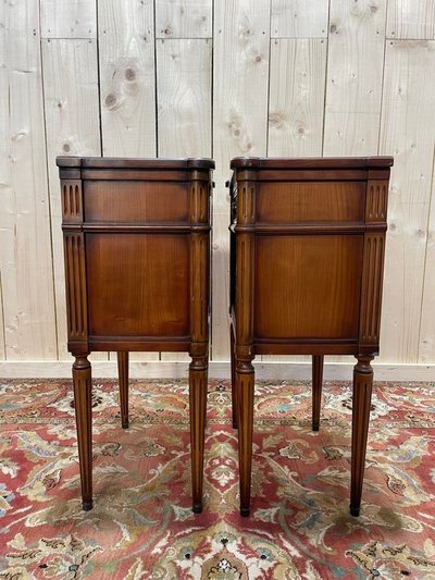Pair of bedside tables in cherry louis XVI style