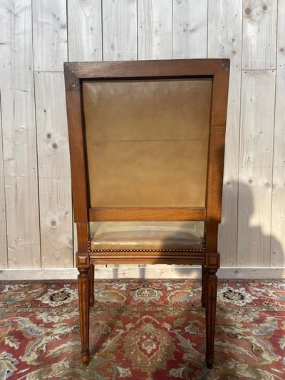 Bürostuhl im Louis XVI -Stil in Beige Leder