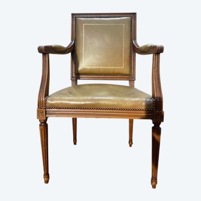 Bürostuhl im Louis XVI -Stil in Beige Leder
