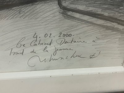 Gemälde Christoff DEBUSSCHERE Große Zeichnung Zahnarztpraxis auf der Jeanne d'Arc Maler der Marine