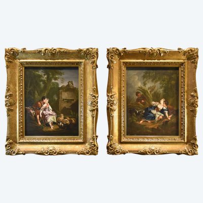 Francois Boucher (paris, 1703 - 1770), The Surprised Lovers/the Pleasant Le